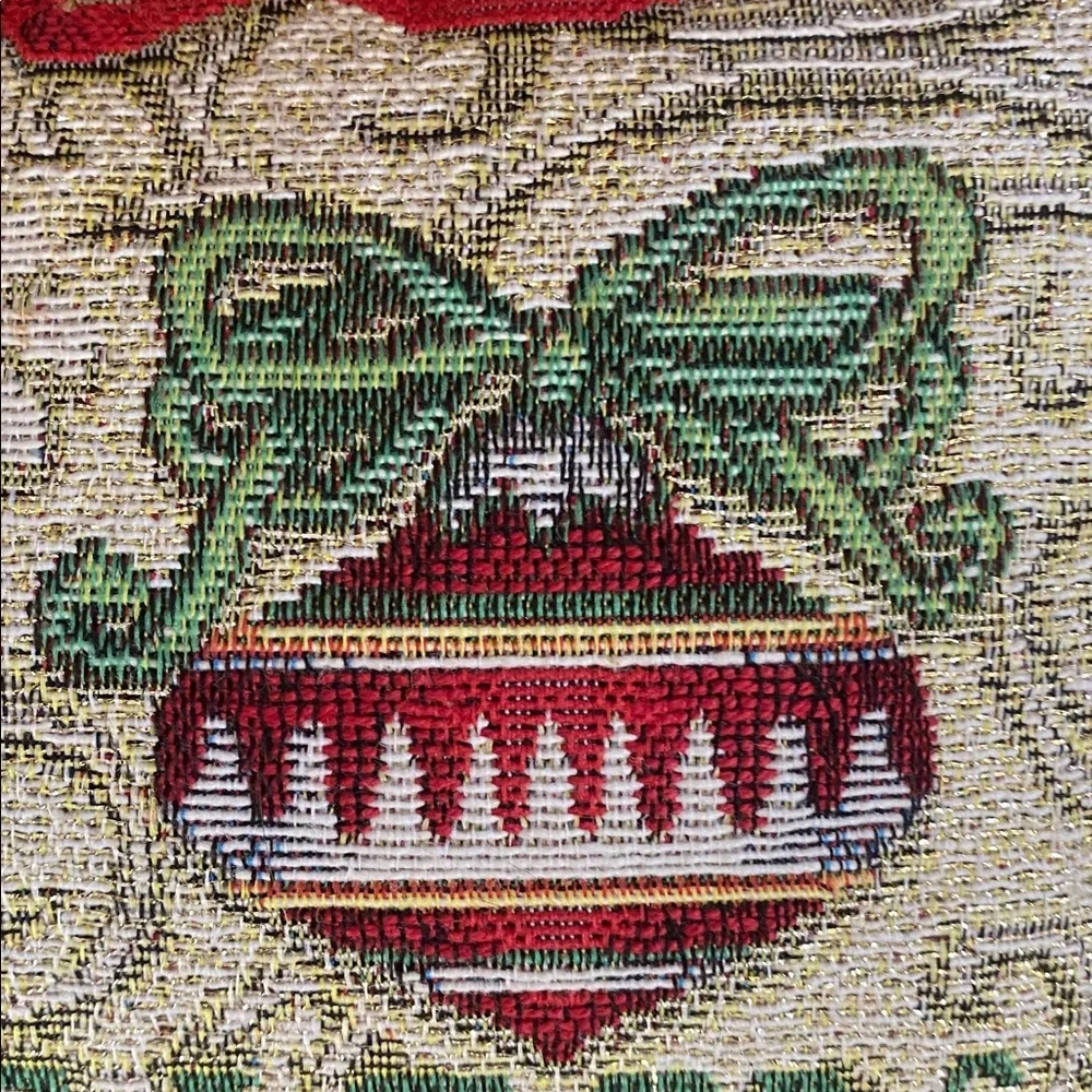 Festive red, green and gold Holiday Throw Pillow. “Tis THE SEASON”